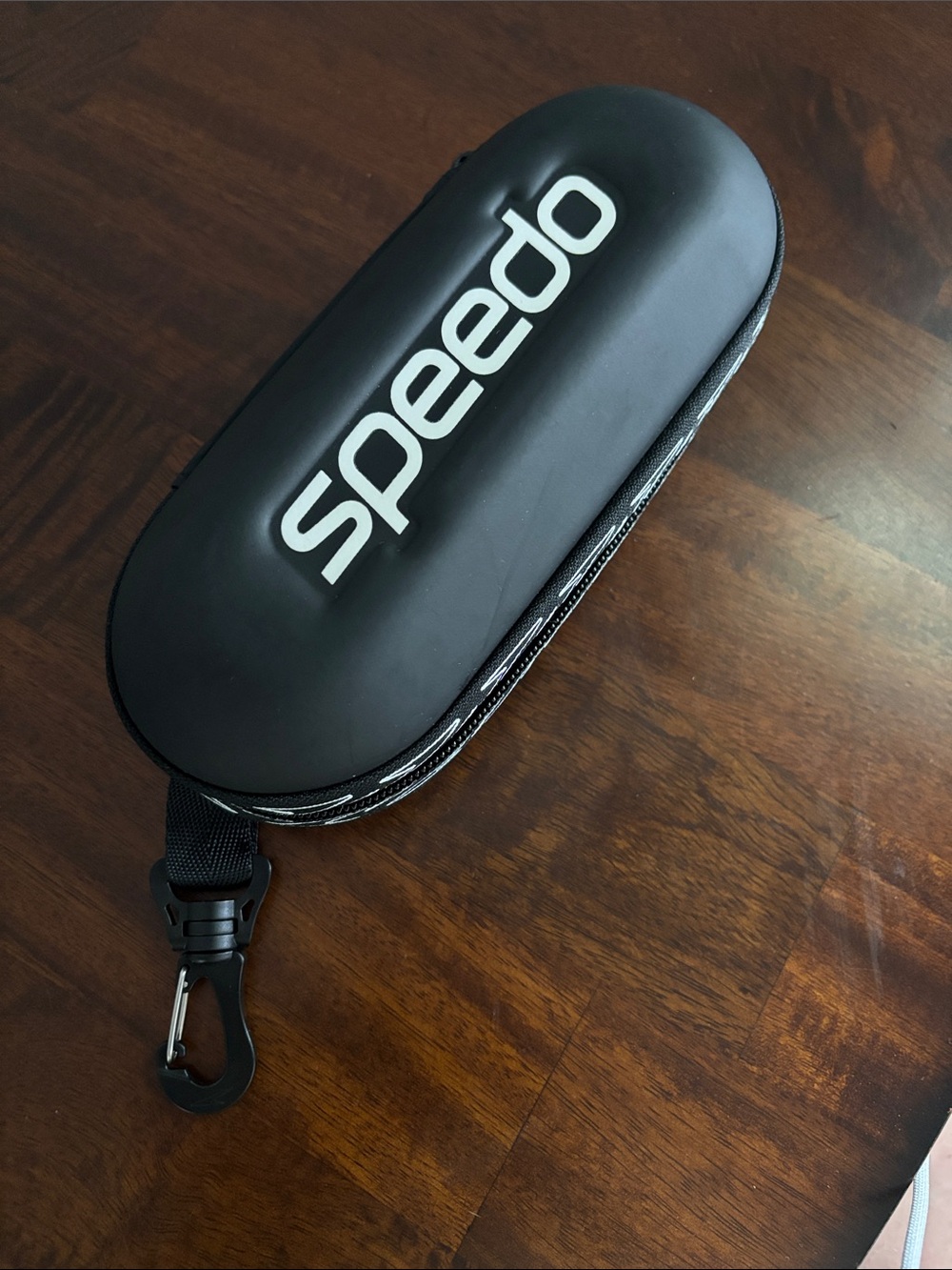 Speedo Black Hard Shell Goggles Case with White Logo